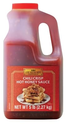 Lee Kum Kee Chili Crisp Hot Honey Sauce (5 lb. Jug - 1 Pack), Sweet & Spicy, Perfect for Fried Chicken & Waffles, Ribs, Pizza, Drizzling, Stir-Frying