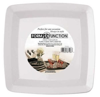 White Plastic 10" Square Plates