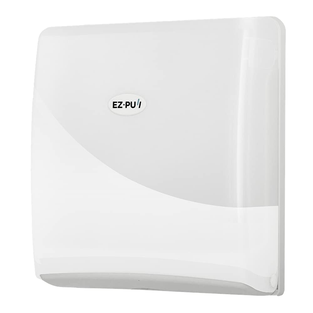 EZbrnd Wall Mount SLIMFOLD Hand Towel Dispenser for Kitchen/Washroom/Office/RV/Airbnb, Pearl White, 3210-EZ