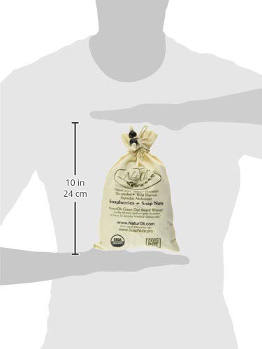 NaturOli Soap Nuts/Soap Berries - 8oz organic (120 loads) + 18X Travel Bottle! Select Seedless - 1 Wash Bag, 8-pg info, tote Bag.