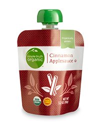 Simple Truth Organic Applesauce 4 count Pouches, Pack of 2 (Cinnamon)