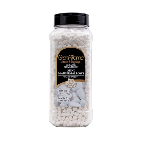 GranAroma Dehydrated Marshmallows, Crunchy, Perfect for Hot Cocoa, Cereal Topping, Baking, and Snacking (6.24 Ounce)