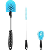 12.2 inch Bottle Brush Set of Three?Washable Coffee Cups, Water Bottles, Baby Bottles, Straws, to-go Cups, Long-Handled 3-in-1 Stainless Steel Bottle