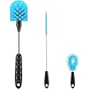 12.2 inch Bottle Brush Set of Three?Washable Coffee Cups, Water Bottles, Baby Bottles, Straws, to-go Cups, Long-Handled 3-in-1 Stainless Steel Bottle