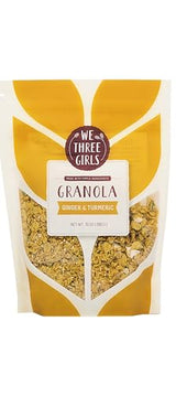 We Three Girls Granola - Ginger & Turmeric (10 Ounce) | Small Batch Vegan Granola | Gluten Free Snack | Made in USA |