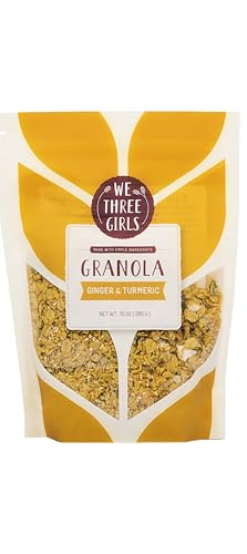 We Three Girls Granola - Ginger & Turmeric (10 Ounce) | Small Batch Vegan Granola | Gluten Free Snack | Made in USA |