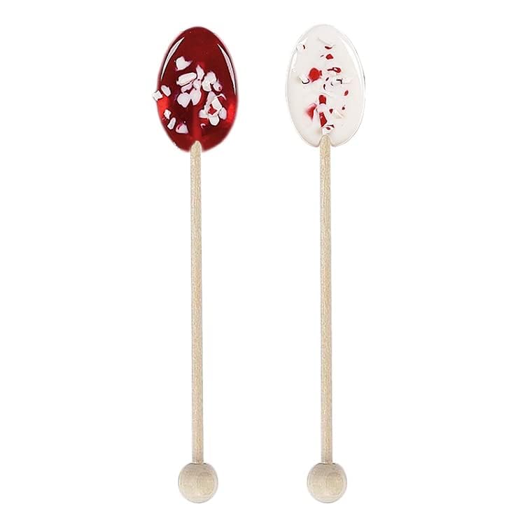 Peppermint Candy Spoons - Edible Stirring Spoons for Hot Beverages & Desserts | 6 Spoons | GLUTEN FREE | Naturally Flavored | Real Honey | Great