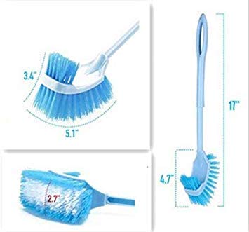 MINI DEER Toilet Brush Soft Bristle Kinsky Strong Bristles Good Grips Hideaway Compact Long Brush for Bathroom Toilet The Rim Bowl Brush Pure Clean in