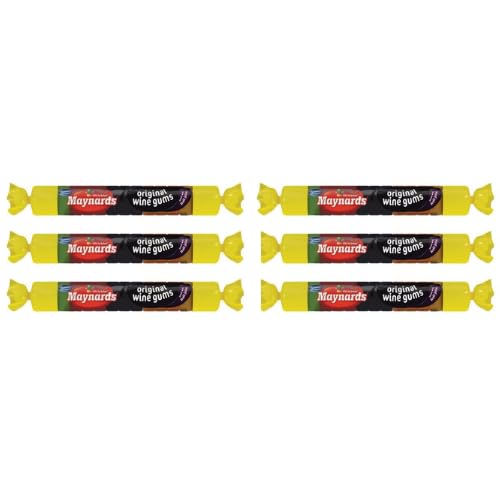 Maynards Original Wine Gums | 39g | Mixed Flavors | 6 Pack | Rolled Up |
