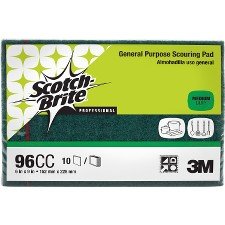 Wholesale CASE of 15 - 3M Scotch-Brite General Purpose Scouring Pads-General Purpose Scour Pad, 9-9/10"x7"x7", 10/PK, Green