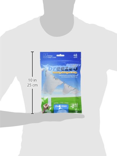 Breezeo Laundry Detergent Strips (48 strips) - Fresh Linen Scent - More Convenient than Pods, Pacs, Liquids or Powders - Great for Home, Dorm, Travel
