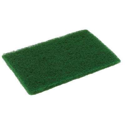 6" x 9" Medium Duty Scouring Pad in Green Pack of 10