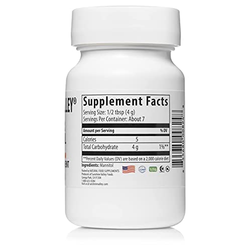 Sunshine Valley® Crystalized Mannitol 1 oz - Natural Sugar Substitute - Free Flow Pour - Dietary Supplement
