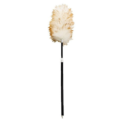 Rubbermaid Commercial Products Lambswool Duster with Telescoping Plastic Handle, 30"- 42", Black, for Industrial/Professional Dusting of Large Spaces