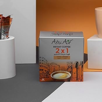 Abu Auf 2 In 1 Instant Coffee With Creamer Premium Rich Fine Ground Cafe Strong Traditional Oriental Enjoy Authentic Coffe Taste (1 Pack = 24 Sticks x