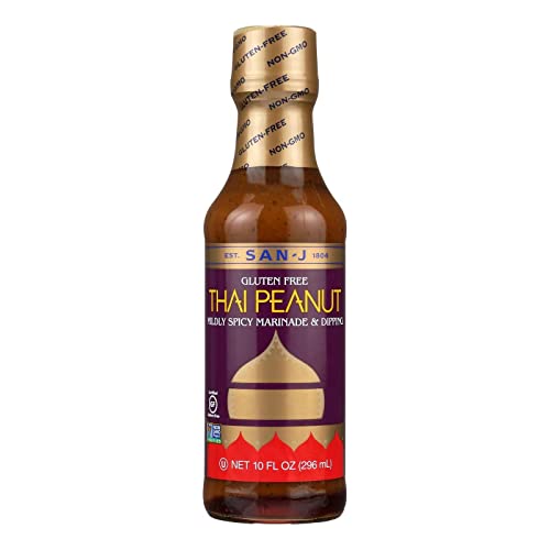 San-J Thai Peanut Sauce, 10-Ounce Bottles (Pack of 6) ( Value Bulk Multi-pack)30