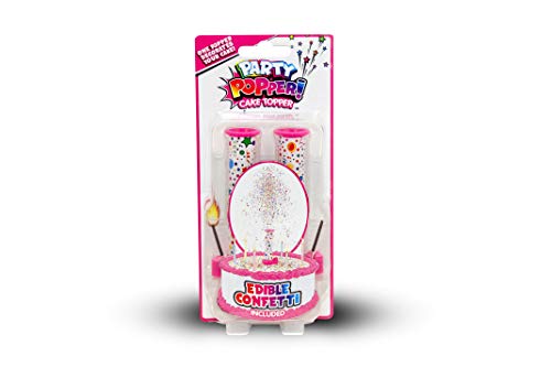 BEST PARTY EVER! Confetti Candle Cake Topper, Shower Cakes in Edible Sprinkles, Fun Way to Celebrate Birthdays, Parties and More, 2-Pack, Pink