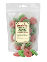 Swirlee™ Christmas Gummy Wreaths - “Half-Pounder” Holiday Stocking Stuffer Candy - Soft & Chewy Red and Green Gummies - Festive Treats - 8oz Bag