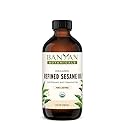 Banyan Botanicals Refined Sesame Oil - Organic Sesame Oil for Skin, Body, Hair & More - Multiple Sizes - 8 oz - Non GMO Sustainably Sourced Vegan