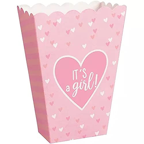 "It's a Girl!" Pink Popcorn Boxes (20 Pcs) - 1 Pack