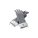 Full Circle Splash Patrol - Natural Latex Cleaning Dish Gloves, Stay-Dry Cotton Cuffs, Durable with Protective Lining, Small/Medium, (1 Pair) Grey