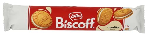 Lotus Biscoff Sandwich Cookies, Vanilla Cream, 15 Cookies per pack, 5.29 Ounce (Pack of 1)