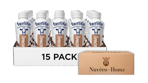 Fairlife Protein Shakes Chocolate - Pack of 15 (30g Protein, 11.5 fl oz Each) - Exclusive Bulk Pack Packaged by Nuvèro·Homz