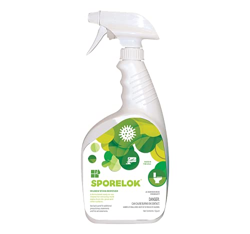 Jani-Source Sporelok Mildew Stain Remover, Heavy Duty, Ready To Use Spray, Fragrance Free 1 Quart (Case of 12)