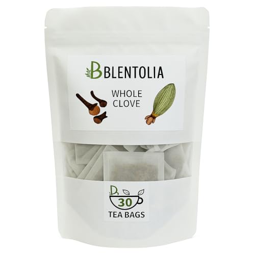 Blentolia Whole Clove - 30 Herbal Tea Bags - Warming & Aromatic Spice Tea - 100% Natural - Caffeine-Free - Immune & Digestive Support - Herbal Clove