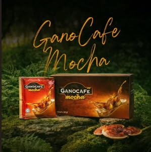 Gano Excel Mocha Instant Coffee with Ganoderma Lucidum (Reishi) Extract - Mushroom Coffee Mix, Mocha Flavor, 1 Box (15 Sachets)