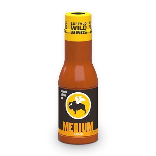 Buffalo Wild Wings Medium Buffalo Sauce, 12 fl. oz., Perfect Dipping Sauce, Chicken Marinade, Wing Seasoning and Burger Topping, Enjoy a Medium