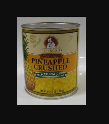 Chef's Quality Choice Crushed Pineapple can 108 Oz