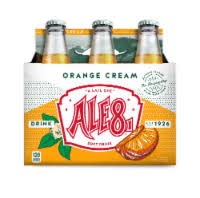 Ale 8 One Orange Cream, Glass Bottles, 12 Ounces, Pack of 6, 100% Kentucky Soft Drink
