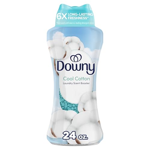 Downy Cool Cotton In-Wash Laundry Scent Booster Beads, 24 oz, laundry scent beads, Long-lasting Freshness