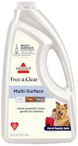Bissell Multi?Surface Free & Clear Floor Cleaning Solution, 64 oz - Fragrance?Free Cleaner for Sealed Hard Floors & Area Rugs, Safe for Kids & Pets