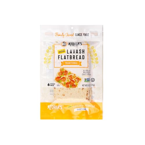 Atoria's Family Bakery Mini Traditional Lavash Wraps, 48 Count 8-Packs of 6 Sheets (48 Sheets)