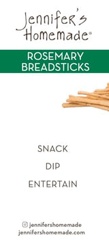 JENNIFERS HOMEMADE Rosemary Breadsticks, VEGAN All Natural, Made with extra virgin olive oil, Crunchy and delicious snack, 5 OZ