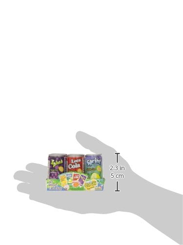 Kidsmania Soda Can Fizz Candy Variety Pack: Sprint Lemon Lime, Loca Cola, Crash Orange, Splash Grape - 0.25 Ounce, 72-Pack