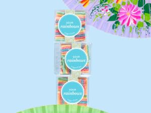 Sugarfina Sour Rainbows Small Candy Cube, Gummies, 3.2 oz, 3 Count