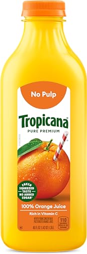 Tropicana Pure Premium 100% Orange Juice Original, No Pulp No Added Sugars, 46 fl oz bottle