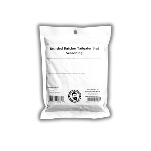 Bearded Butchers Tailgater Seasoning, 10 oz - For Up to 25 lbs of Meat - Classic Bratwurst Flavor with Tangy, Savory Spices - Perfect for Cookouts