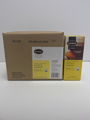 Farmer Brothers Premium: Lively Lemon Hot Tea - 6/25 ct boxes