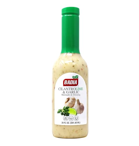 Badia Cilantro Lime & Garlic Marinade and Dressing 20 fl oz - Fresh Cilantro, Zesty Lime & Robust Garlic, Gluten Free