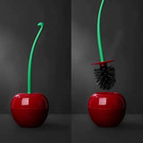 Cherry Toilet Brush, 2 Pack Cute Toilet Brush with Standing Bowl Long Handle Cherry Brush Toilet Home Bathroom Tools and Organizer Base