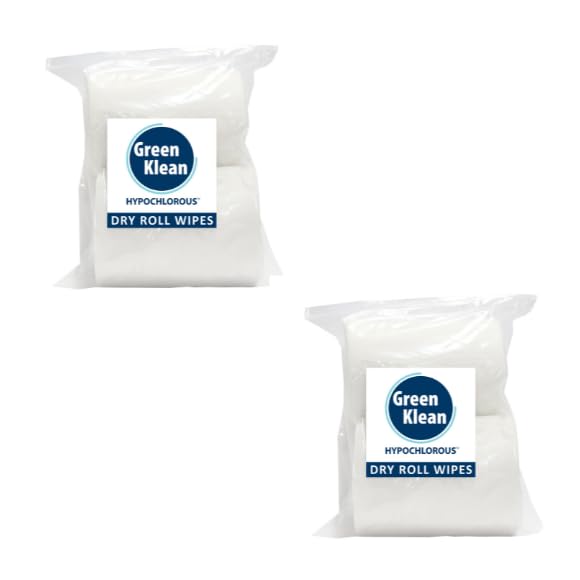 Green Klean Hypochlorous Dry Wipes - 100 Count (4x6) | Lint-Free Disposable | Designed for HOCl Wipes Kits | DIY Cleaning & Sanitizing Cloths (4 Pack)