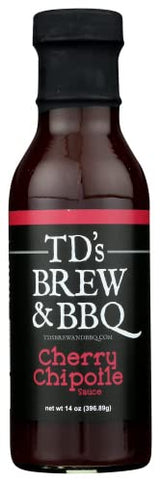 TD's Brew & BBQ "CHERRY CHIPOTLE" Sauce/tds brew and bbq/cherry/chipotle/sweet/smokey/spicy/bbq sauce/barbecue