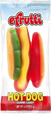 eFrutti Gummi Hot Dog Shape ( 60 Pieces ) Display Box Individual Wrap Gummy by Look-On