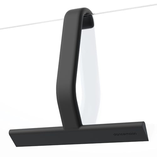 dancemoon JustHang Shower Squeegee for Glass Doors, All-One-Piece Award-Winning Silicone Squeegee with Built-in Hook for Bathroom, Window, Mirror