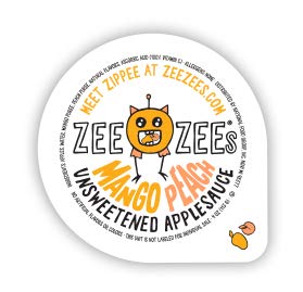 Zee Zees Mango Peach Applesauce Cups, Unsweetened, All Natural, No Sugar Added, 4 oz Cups, 24 pack