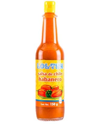 Lol-Tun Habanero Hot Sauce | Salsa Roja de Chile Habanero 150g/5Oz | All Natural, Non GMO, Plant-based, gluten-free, sugar-free, Paleo & Kosher